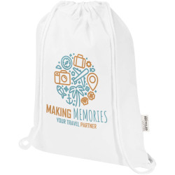 Sac publicitaire Peru Blend de 5 L avec cordon en coton recyclé 180 g/m2 certifié GRS