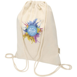 Sac publicitaire Peru Blend de 5 L avec cordon en coton recyclé 180 g/m2 certifié GRS