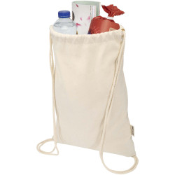 Sac publicitaire Peru Blend de 5 L avec cordon en coton recyclé 180 g/m2 certifié GRS
