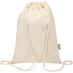 Sac publicitaire Peru Blend de 5 L avec cordon en coton recyclé 180 g/m2 certifié GRS
