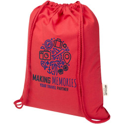 Sac publicitaire Peru Blend de 5 L avec cordon en coton recyclé 180 g/m2 certifié GRS