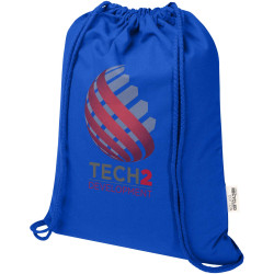 Sac publicitaire Peru Blend de 5 L avec cordon en coton recyclé 180 g/m2 certifié GRS