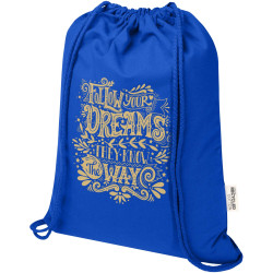 Sac publicitaire Peru Blend de 5 L avec cordon en coton recyclé 180 g/m2 certifié GRS