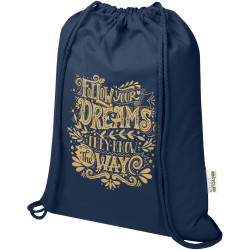 Sac publicitaire Peru Blend de 5 L avec cordon en coton recyclé 180 g/m2 certifié GRS