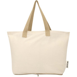 Sac publicitaire shopping Sierra pliable en coton recyclé GRS 140 g/m2 7 L