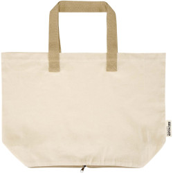 Sac publicitaire shopping Sierra pliable en coton recyclé GRS 140 g/m2 7 L