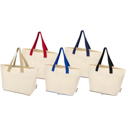 Sac publicitaire shopping Sierra pliable en coton recyclé GRS 140 g/m2 7 L