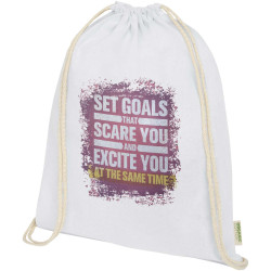 Sac publicitaire refermable à cordon Odisha de 5 L bio certifié OCS 140 g/m²