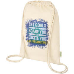 Sac publicitaire refermable à cordon Odisha de 5 L bio certifié OCS 140 g/m²