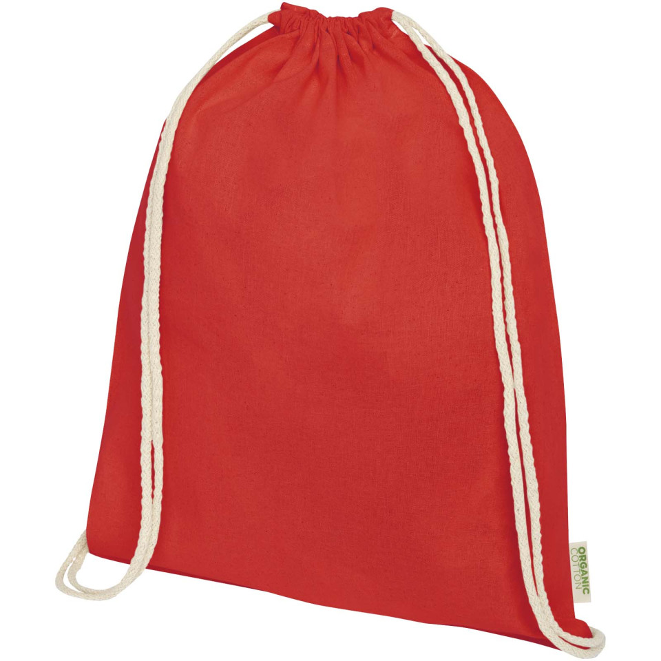 Sac publicitaire refermable à cordon Odisha de 5 L bio certifié OCS 140 g/m²