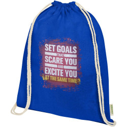 Sac publicitaire refermable à cordon Odisha de 5 L bio certifié OCS 140 g/m²
