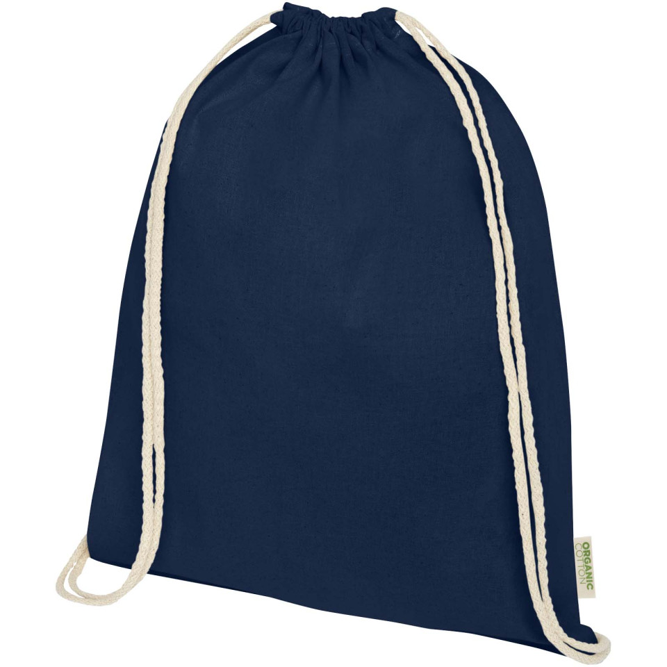 Sac publicitaire refermable à cordon Odisha de 5 L bio certifié OCS 140 g/m²