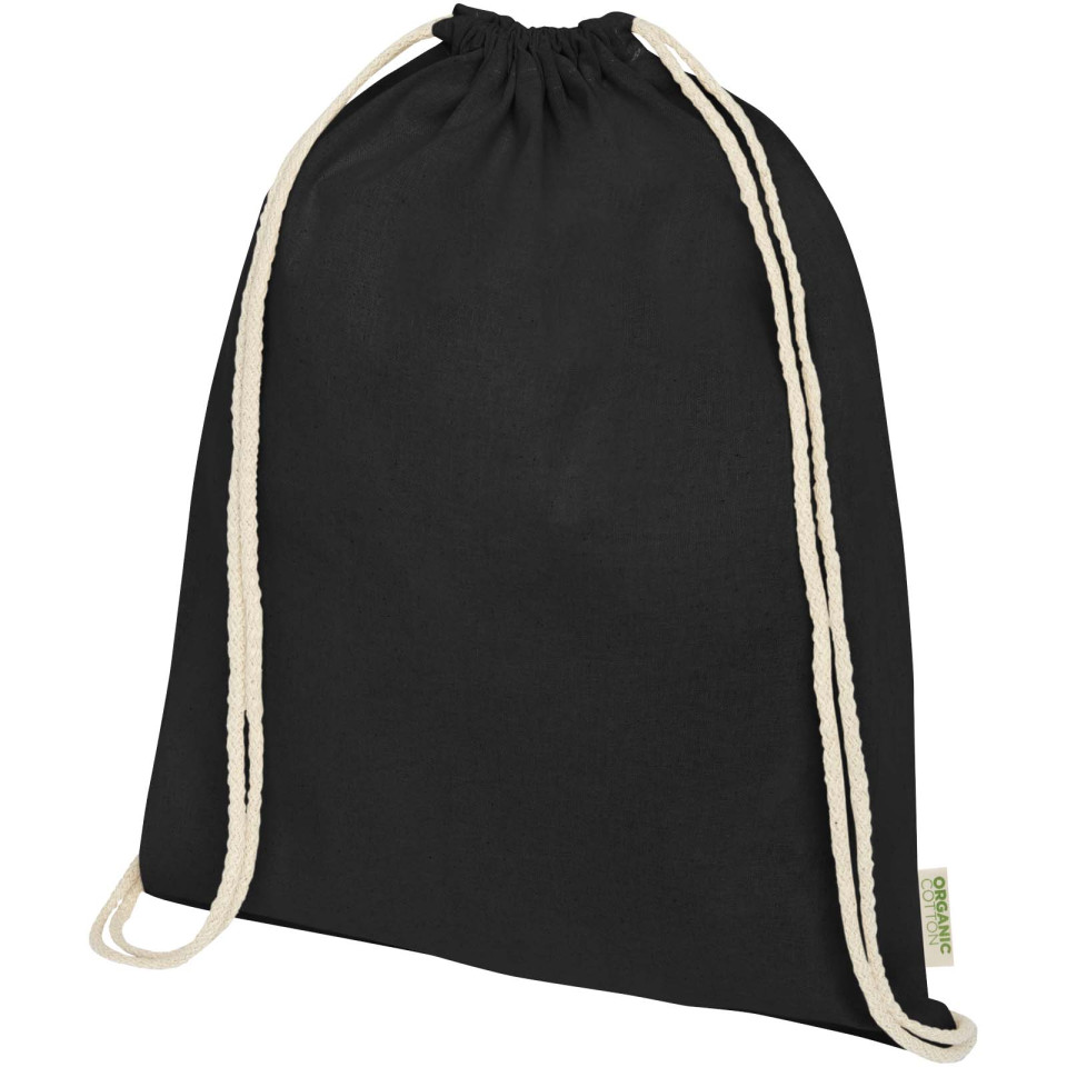 Sac publicitaire refermable à cordon Odisha de 5 L bio certifié OCS 140 g/m²
