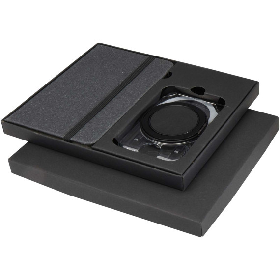 Coffret publicitaire cadeau Kern avec carnet à couverture rigide A6 et portefeuille MagSafe