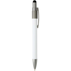 Stylo publicitaire bille recyclé RCS avec stylet et toupie antistress Rill
