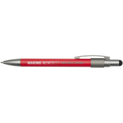 Stylo publicitaire bille recyclé RCS avec stylet et toupie antistress Rill