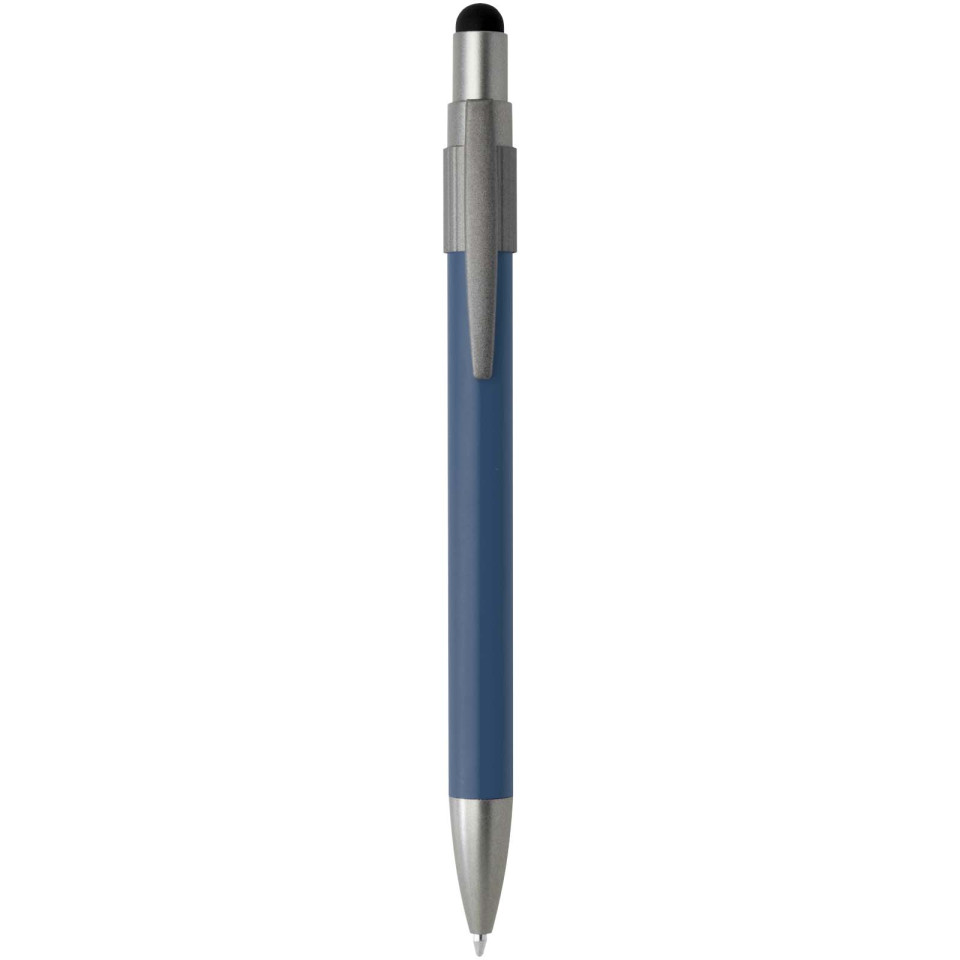 Stylo publicitaire bille recyclé RCS avec stylet et toupie antistress Rill