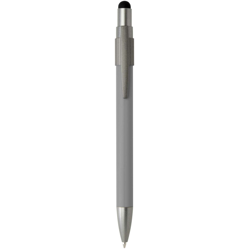 Stylo publicitaire bille recyclé RCS avec stylet et toupie antistress Rill