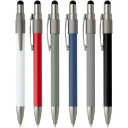 Stylo publicitaire bille recyclé RCS avec stylet et toupie antistress Rill