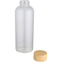 Bouteille publicitaire en verre borosilicate Mirage simple paroi de 650 ml avec couvercle en bambou