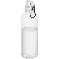 Bouteille publicitaire d’eau Oregon de 750 ml en plastique recyclé certifié RCS avec mousqueton