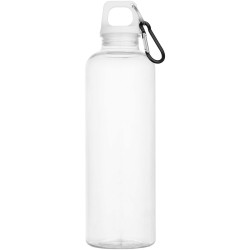 Bouteille publicitaire d’eau Oregon de 750 ml en plastique recyclé certifié RCS avec mousqueton