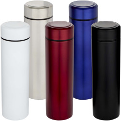 Gourde publicitaire Taylor en acier inoxydable à double paroi de 450 ml avec filtre à thé