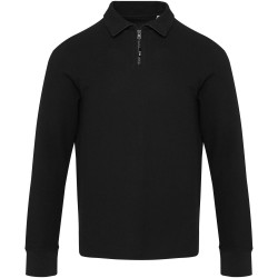 Polo publicitaire unisexe Zeus à manches longues et demi fermeture éclair