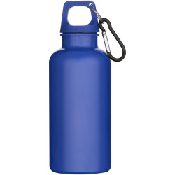 Bouteille publicitaire d’eau Oregon de 400 ml en plastique recyclé uni certifié RCS avec mousqueton