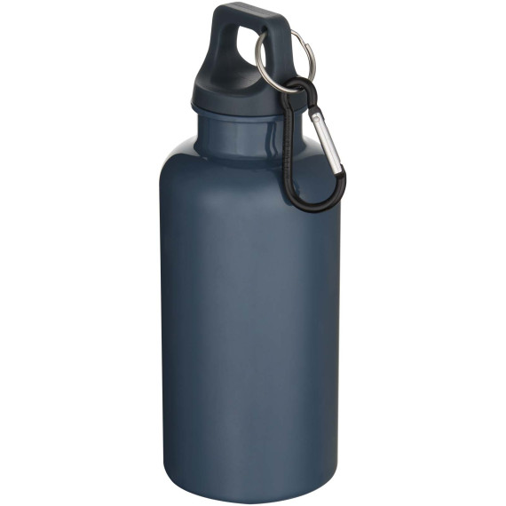 Bouteille publicitaire d’eau Oregon de 400 ml en plastique recyclé uni certifié RCS avec mousqueton