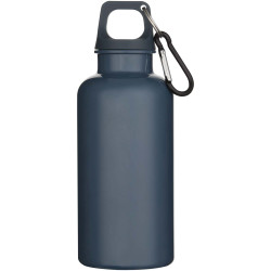 Bouteille publicitaire d’eau Oregon de 400 ml en plastique recyclé uni certifié RCS avec mousqueton