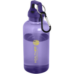 Bouteille publicitaire d'eau 400 ml en aluminium recyclé certifié RCS Oregon avec mousqueton