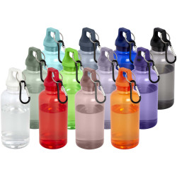Bouteille publicitaire d'eau 400 ml en aluminium recyclé certifié RCS Oregon avec mousqueton