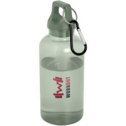 Bouteille publicitaire d'eau 400 ml en aluminium recyclé certifié RCS Oregon avec mousqueton