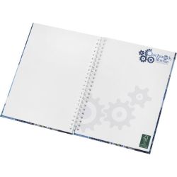 Carnet publicitaire fabriqué en Europe Wire-o A5 avec couverture rigide