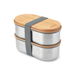 Boîte publicitaire à bento double en acier inoxydable Black+Blum