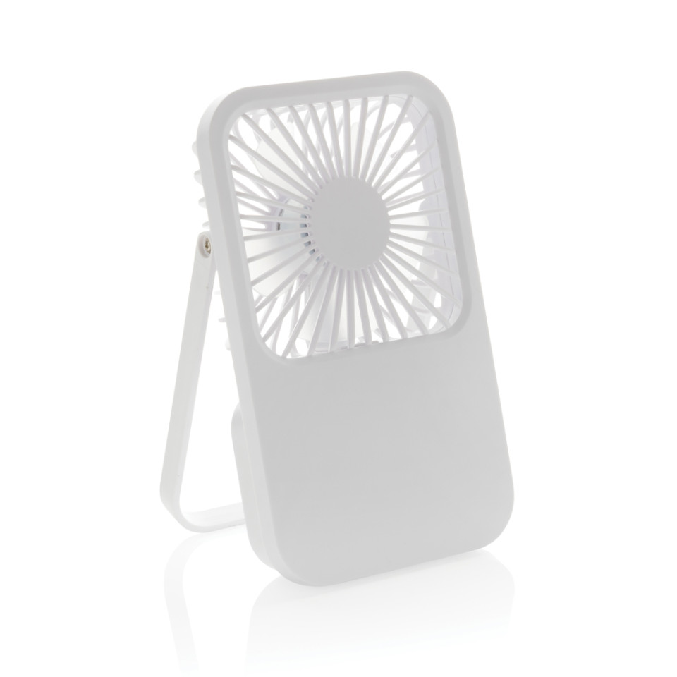 Ventilateur publicitaire de bureau en plastique recyclé RCS Aervina