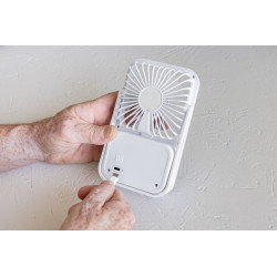 Ventilateur publicitaire de bureau en plastique recyclé RCS Aervina