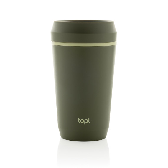 Mug publicitaire 354 ml avec couvercle 360 en plastique recyclé Topl