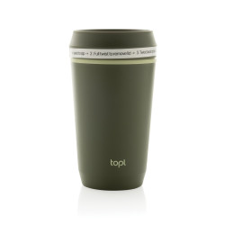 Mug publicitaire 354 ml avec couvercle 360 en plastique recyclé Topl