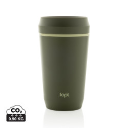 Mug publicitaire 354 ml avec couvercle 360 en plastique recyclé Topl