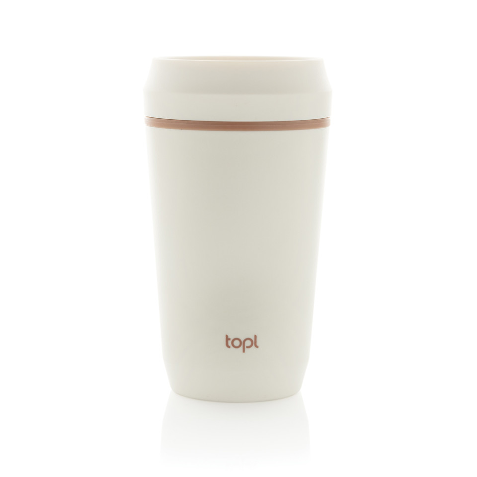 Mug publicitaire 354 ml avec couvercle 360 en plastique recyclé Topl