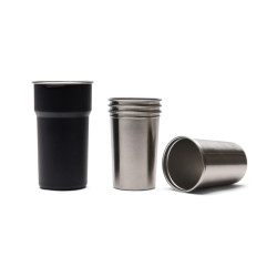 Set publicitaire de 4 tasses 250ml en acier inoxydable RCS Parks Vinga