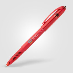Stylo publicitaire bille encre gel en plastique recyclé avec bille anti-stress