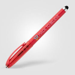 Stylo publicitaire bille encre gel en plastique recyclé avec bille anti-stress