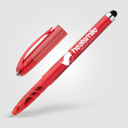 Stylo publicitaire bille encre gel en plastique recyclé avec bille anti-stress