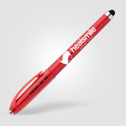 Stylo publicitaire bille encre gel en plastique recyclé avec bille anti-stress
