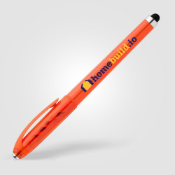 Stylo publicitaire bille encre gel en plastique recyclé avec bille anti-stress