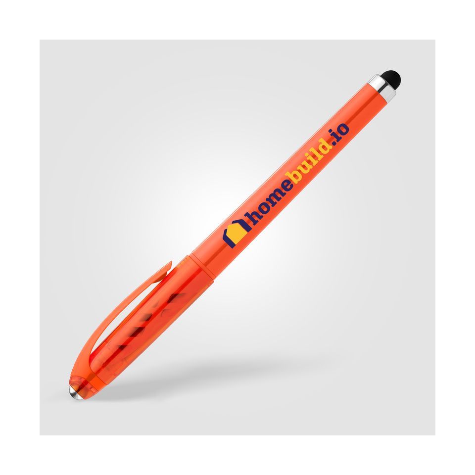 Stylo publicitaire bille encre gel en plastique recyclé avec bille anti-stress