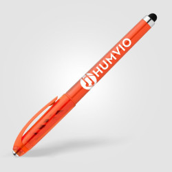 Stylo publicitaire bille encre gel en plastique recyclé avec bille anti-stress